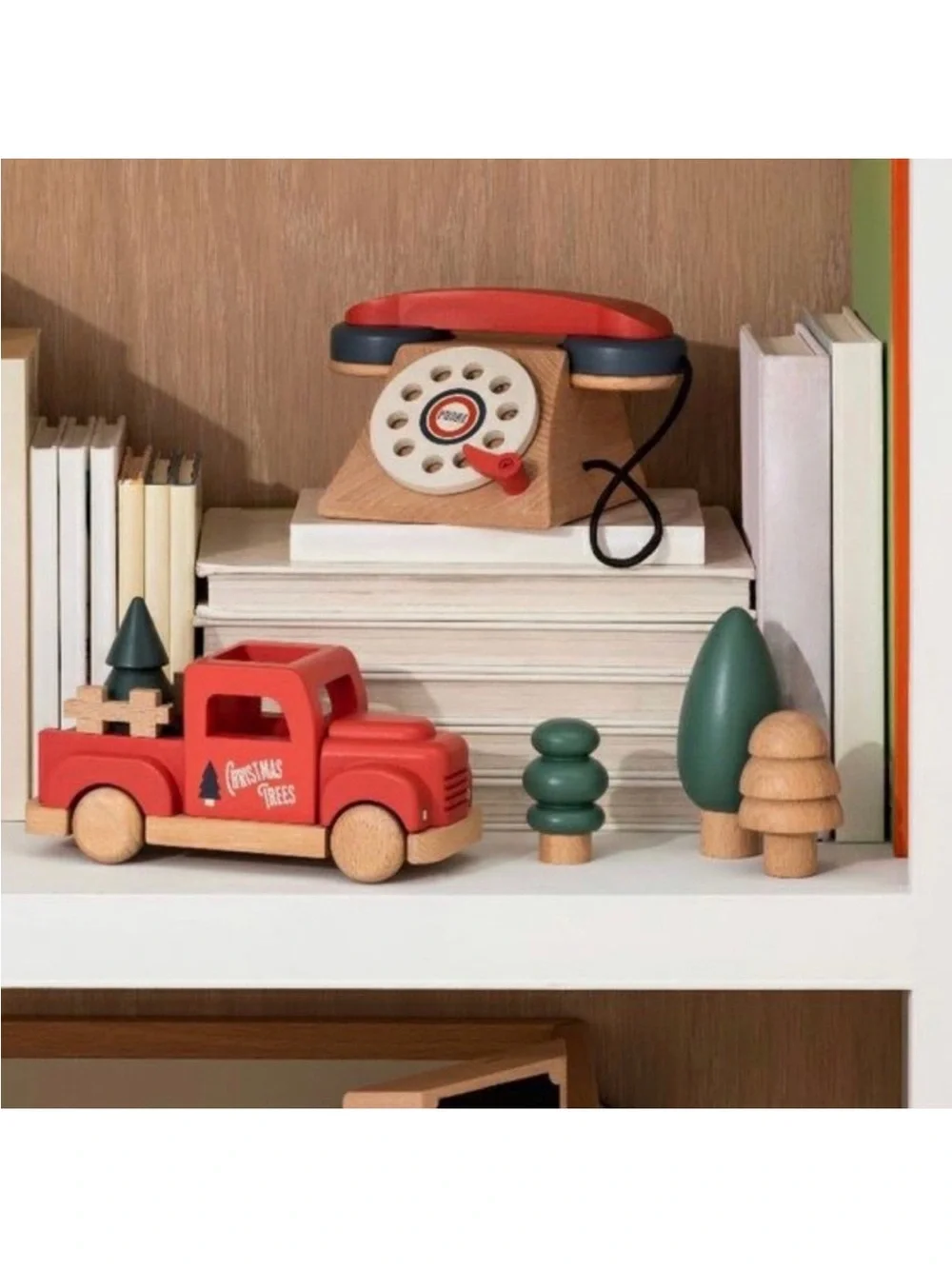 Hearth & Hand Magnolia Wooden Toy Christmas Tree Red Truck Wood - Christmas 2021